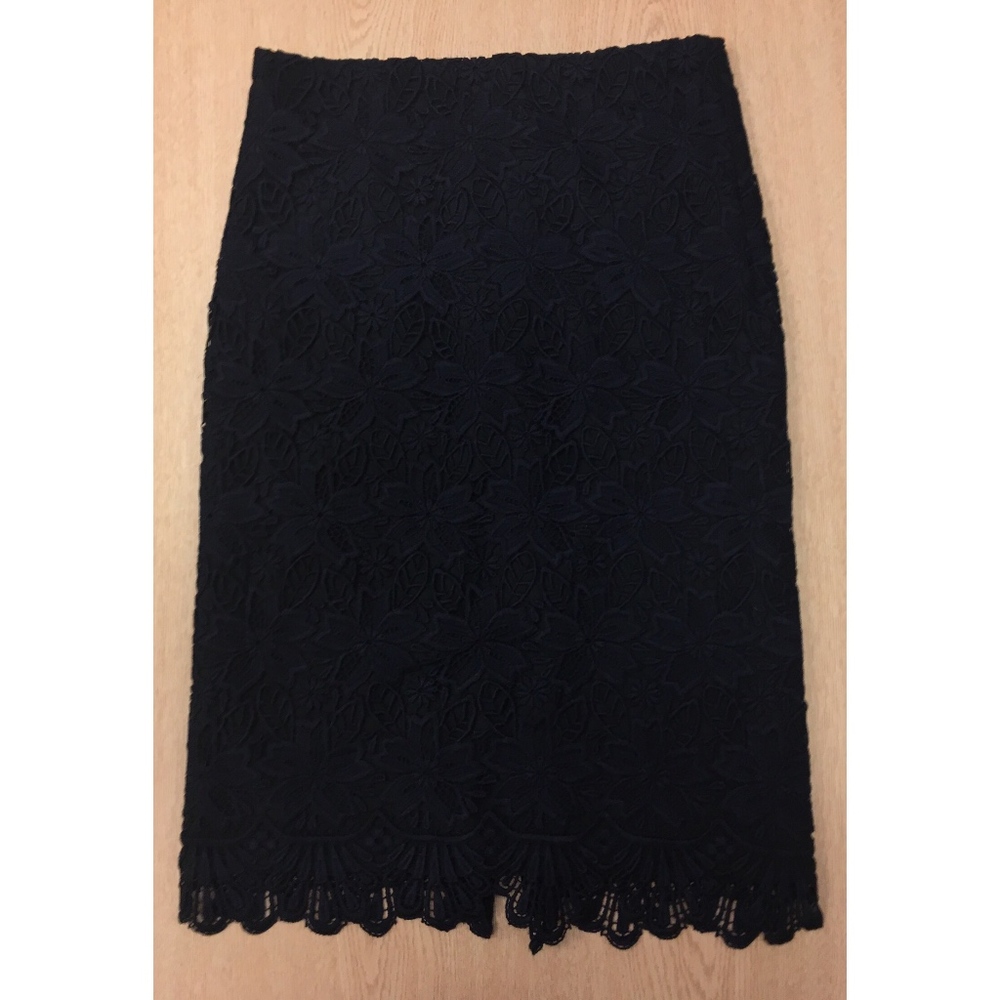 {0} Navy Lace J. Crew Collection Pencil Skirt